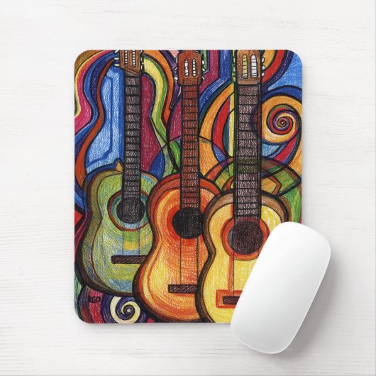 3つのギター マウスパッド (マウス)