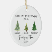 3つのクリスマスオーナメントの家族 – 3の家族 セラミックオーナメント (右)
