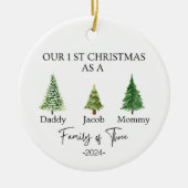 3つのクリスマスオーナメントの家族 – 3の家族 セラミックオーナメント (正面)