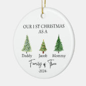 3つのクリスマスオーナメントの家族 – 3の家族 セラミックオーナメント (左)