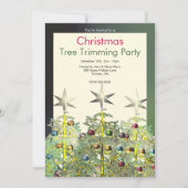 3つのクリスマスツリーのトリミングパーティー 招待状 (正面)