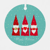 3つのクリスマス格言オンティール(緑がかった色) メタルオーナメント (正面)