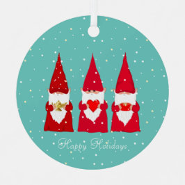 3つのクリスマス格言オンティール（緑がかった色） メタルオーナメント