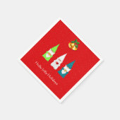 3つのクリスマス格言オン赤 スタンダードカクテルナプキン (角)