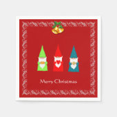 3つのクリスマス格言オン赤 スタンダードカクテルナプキン (正面)