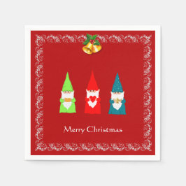 3つのクリスマス格言オン赤 スタンダードカクテルナプキン