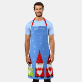 3つのクリスマス格言&スノーフレーク エプロン (着用した状態)