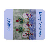 3つのクリスマス雪だるまフレキシブル マグネット (横)