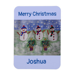 3つのクリスマス雪だるまフレキシブル マグネット