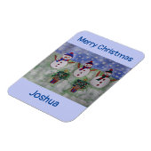 3つのクリスマス雪だるまフレキシブル マグネット (左側)