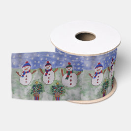 3つのクリスマス雪だるま グログランリボン