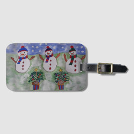 3つのクリスマス雪だるま ラゲッジタグ