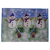 3つのクリスマス雪だるま ラージペーパーバッグ (裏面)