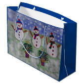 3つのクリスマス雪だるま ラージペーパーバッグ (裏面アングル)