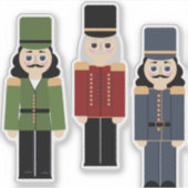 3つのクリスマス・くるみ割り人形ステッカー シール (正面)