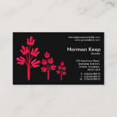 3つのクリムゾンの木 – 黒 名刺 (裏面)