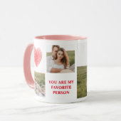 3つのコラージュのカップルの写真 |バレンタインのプレゼント マグカップ (正面左)