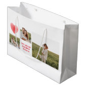 3つのコラージュのカップルの写真 |バレンタインのプレゼント ラージペーパーバッグ (正面アングル)