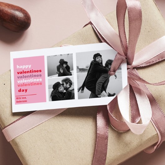 3つのコラージュ写真 |バレンタイカラフルンのプレゼント ギフトタグ