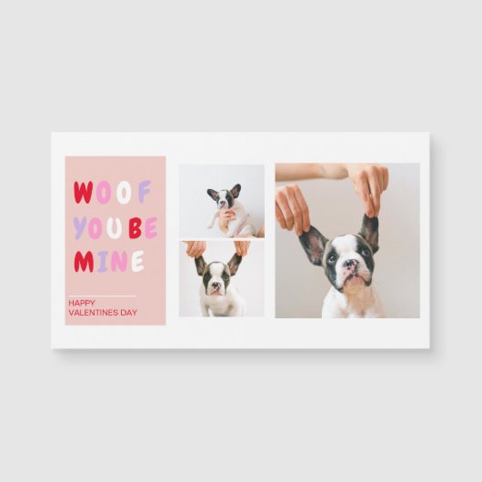 3つのコラージュ写真 |犬のバレンタインのプレゼント (正面)