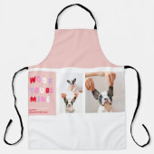 3つのコラージュ写真 |犬のバレンタインのプレゼント エプロン (正面)