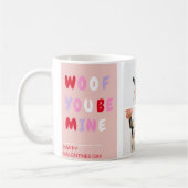 3つのコラージュ写真 |犬のバレンタインのプレゼント コーヒーマグカップ (左)