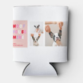 3つのコラージュ写真 |犬のバレンタインのプレゼント 缶クーラー (正面)