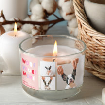 3つのコラージュ写真 |犬のバレンタインのプレゼント