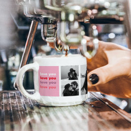 3つのコラージュ写真 | Love カラフル You Valentine エスプレッソカップ
