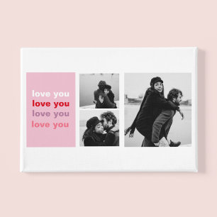 3つのコラージュ写真 Love カラフル You Valentine キャンバスプリント