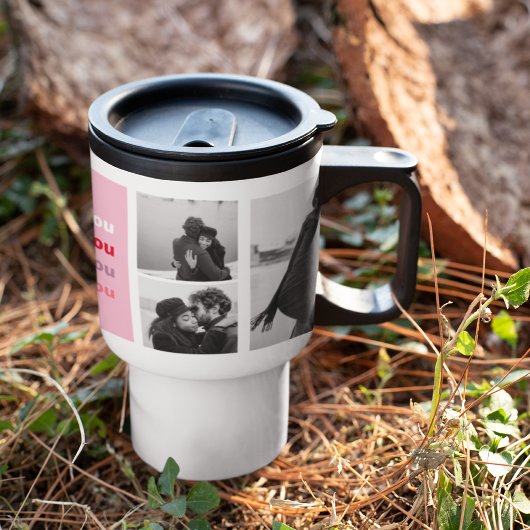 3つのコラージュ写真 | Love カラフル You Valentine トラベルマグ