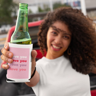 3つのコラージュ写真 Love カラフル You Valentine 缶クーラー