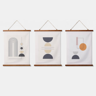 3つのコンポジションの幾何形状 吊り下げ型タペストリー