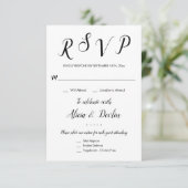 3つのコース料理の選択への返信 出欠カード (スタンド正面)