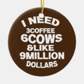 3つのコーヒー6牛の愛用農家  セラミックオーナメント (正面)