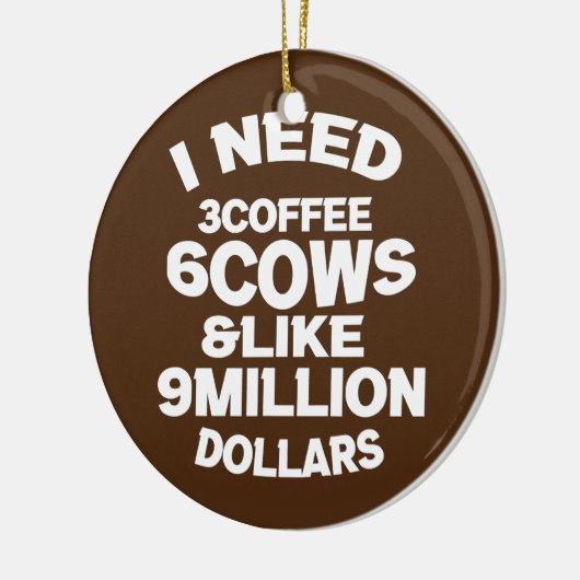 3つのコーヒー6牛の愛用農家  セラミックオーナメント (左)