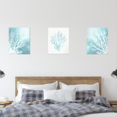 3つのコーラルアート航海のプリントセット (寝室)