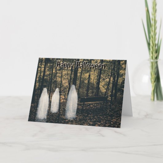 3つのゴーストのハロウィンカードと詩 カード (正面)