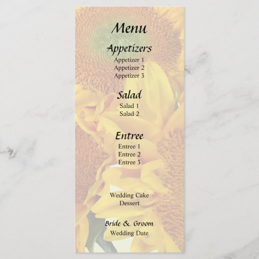 3つのゴールドのひまわり メニュー (正面)