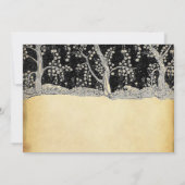 3つのゴールドの木のゴールドとブラックのメタリックエレガンス 招待状 (裏面)