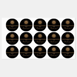 3つのゴールドの球体が施されたブラックのプロフェッショナルラベル ラベル