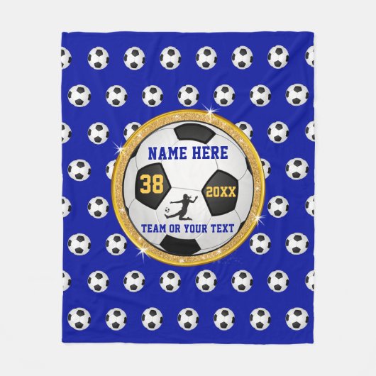 3つのサイズの極度のかわいくパーソナライズなサッカー毛布 フリースブランケット (正面)