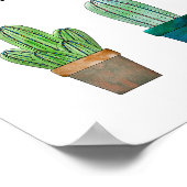 3つのサボテンのスケッチと素敵なサボテンのフレーズ ポスター (角)