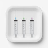 3つのシリンジ ペーパープレート (正面)