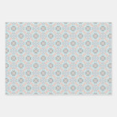 3つのシームレスなシーシェルパターンのセット ラッピングペーパーシート (正面)