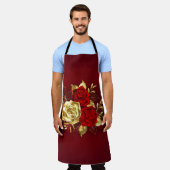 3つのジュエリーバラ エプロン (着用した状態)