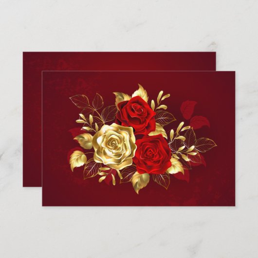 3つのジュエリーバラ エンクロージャーカード (正面/裏面)