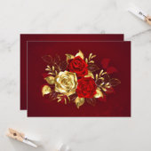 3つのジュエリーバラ カード (正面/裏面インサイチュ)