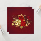 3つのジュエリーバラ カード (正面/裏面インサイチュ)