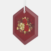 3つのジュエリーバラ ガラスオーナメント (正面左)